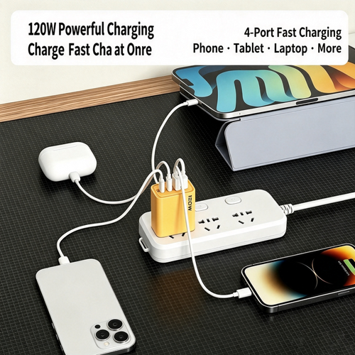 120W GaN Power Hub — Fast Charge 4 Devices at Once