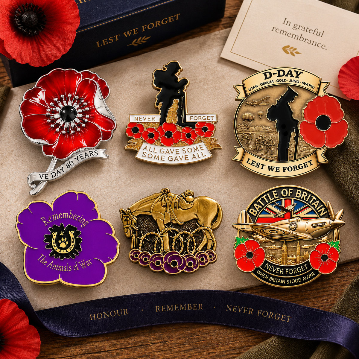 Veterans Remembrance Brooch Collection – Memorial Tribute Pins