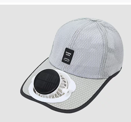 Stay Cool Anywhere with the Solar & USB Fan Cap