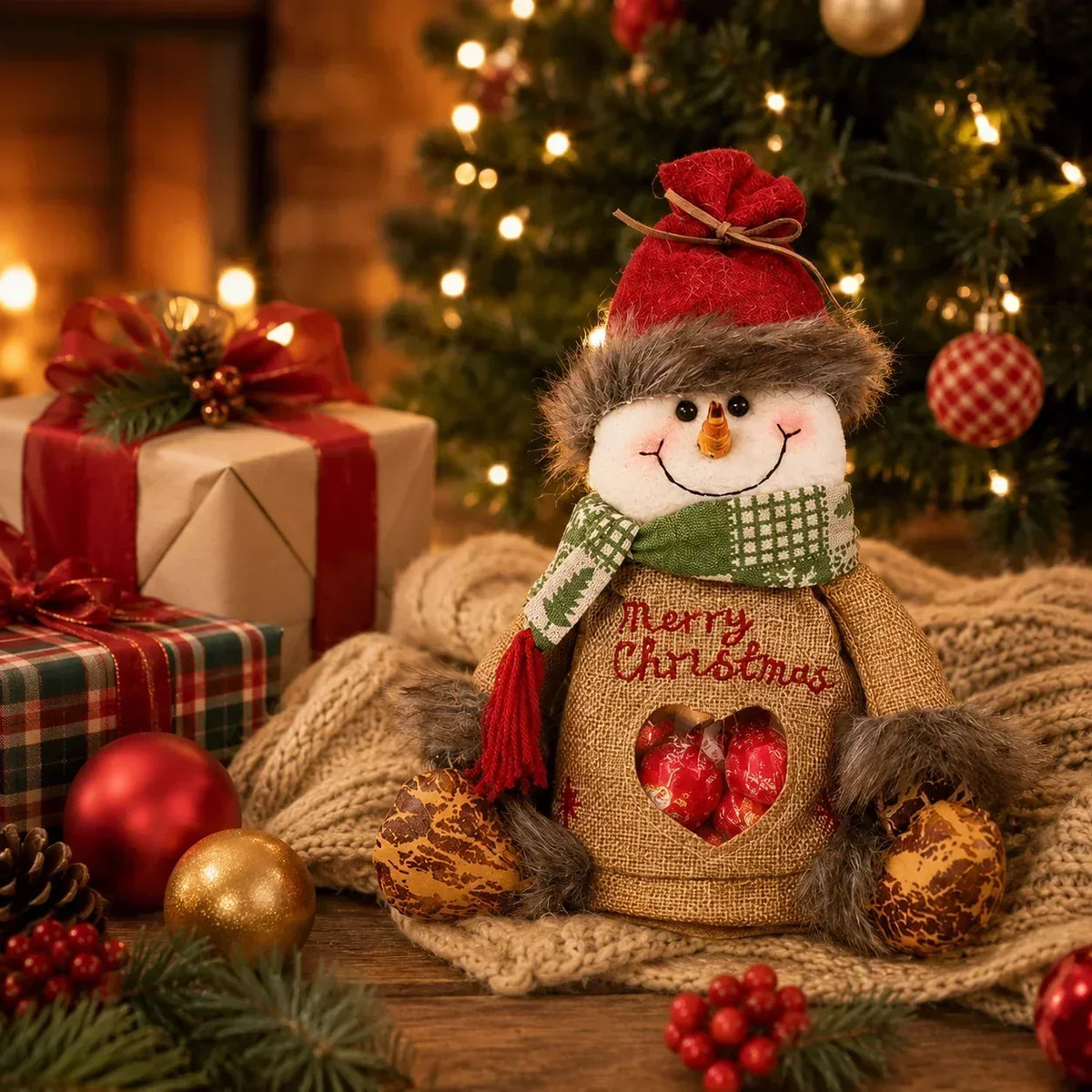 Christmas Character Gift Bags with Zipper – Reindeer, Snowman & Santa
