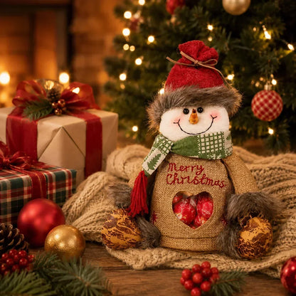 Christmas Character Gift Bags with Zipper – Reindeer, Snowman & Santa