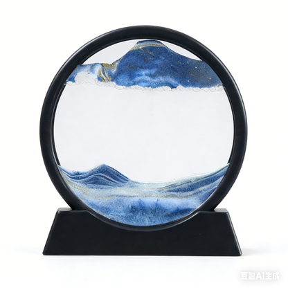 3D Moving Sand Art Picture – Round Glass Deep Sea Sandscape