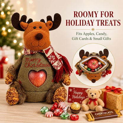 Christmas Character Gift Bags with Zipper – Reindeer, Snowman & Santa