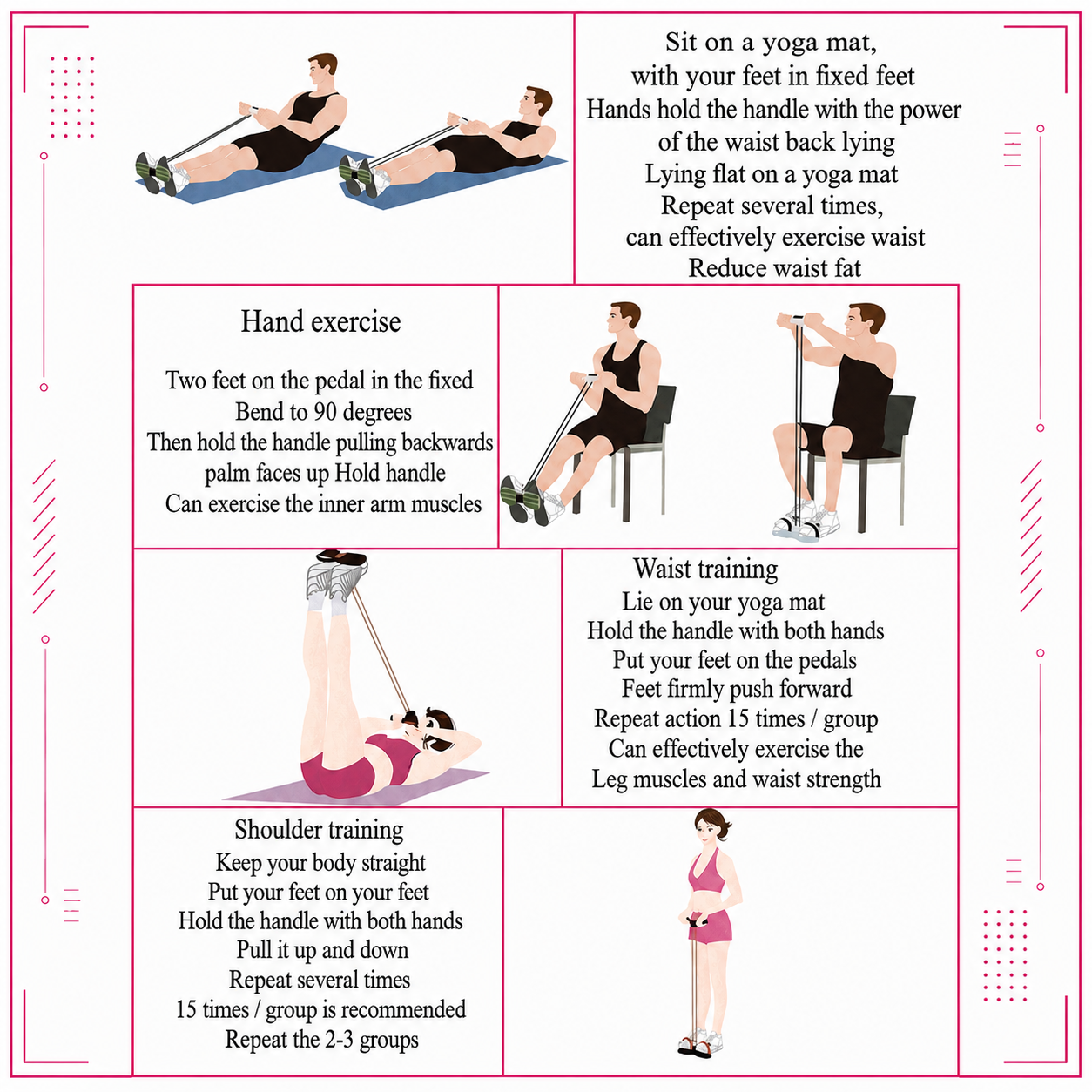 Upgraded 6-Tube Pedal Ankle Puller Resistance Band