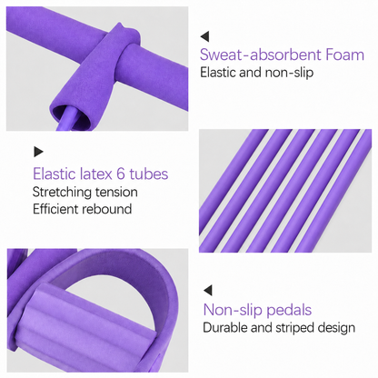 Upgraded 6-Tube Pedal Ankle Puller Resistance Band