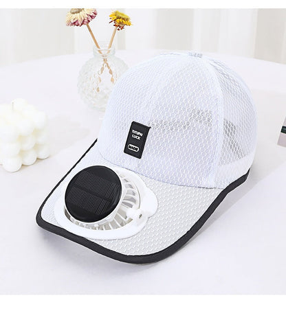 Stay Cool Anywhere with the Solar & USB Fan Cap