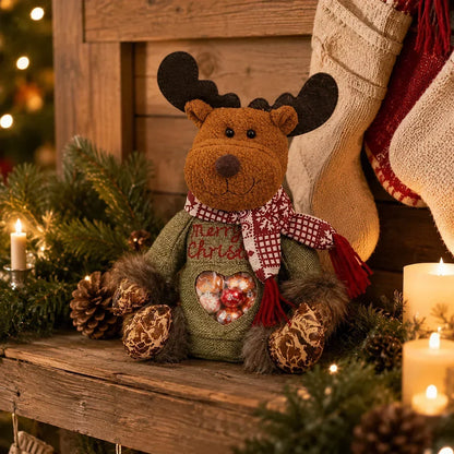 Christmas Character Gift Bags with Zipper – Reindeer, Snowman & Santa