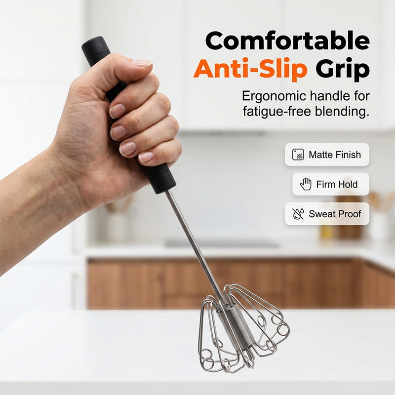 🔥 Semi-Automatic Stainless Steel Egg Beater