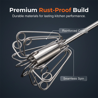 🔥 Semi-Automatic Stainless Steel Egg Beater