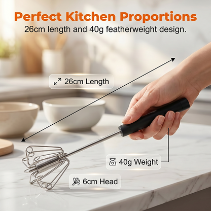 🔥 Semi-Automatic Stainless Steel Egg Beater