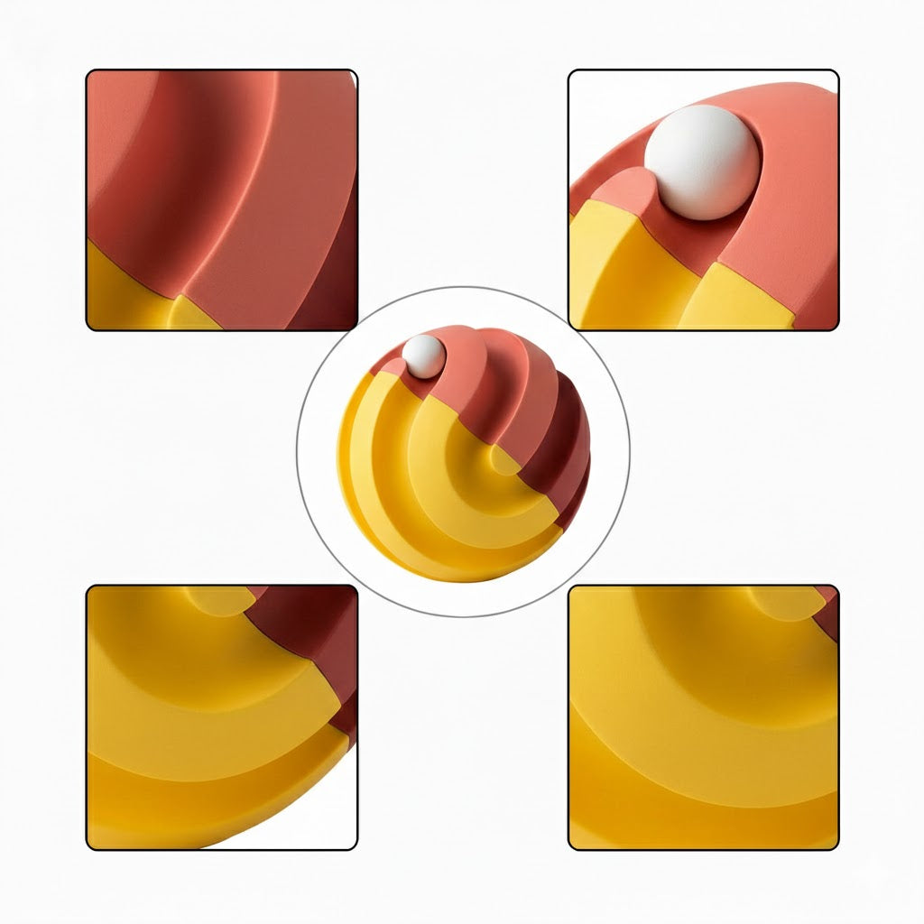 Kinetic Orbital Marble Spinner and Puzzle Cube